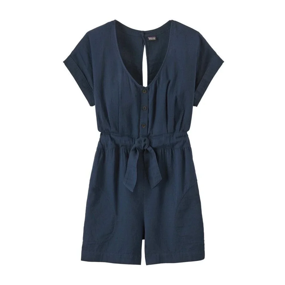 Patagonia - Women's Organic Cotton Gauze Romper - Navy‎ Blue - Size Small